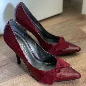 Patent red Jessica Simpson pumps